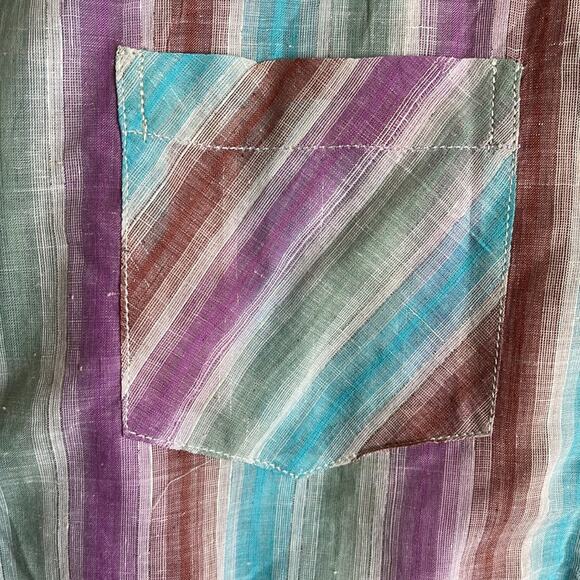 VINTAGE 1980’s Dead Stock Club Privé Striped Blouse Size Small - Picture 6 of 6